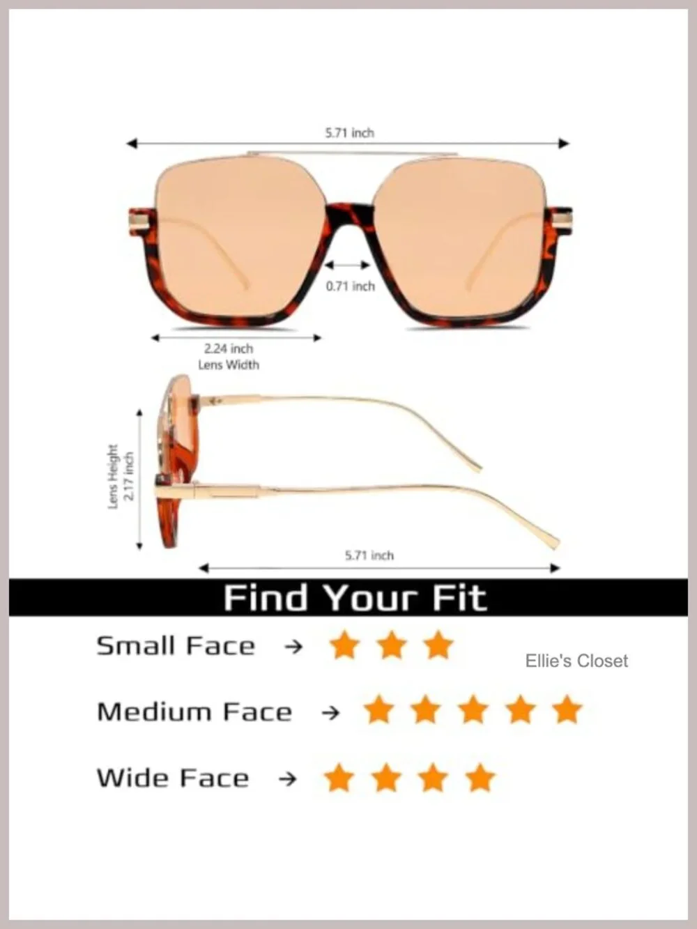 Oversized Square Semi-Rimless Aviator Sunglasses UV400 TAC Lenses